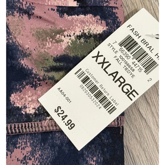 Jenni Intimates Square Neck Sports Bra Bralette Fall Tie Dye Size XXL - XXLarge - Picture 3 of 6